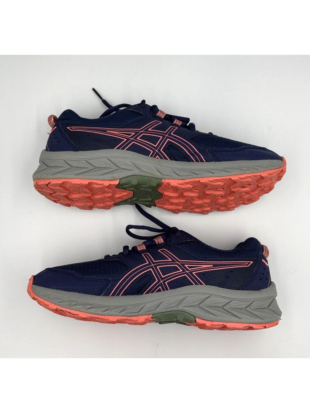 ASICS Pre Venture 9 Indigo Blue Papaya Trail Shoes Women's 8.5 Kids 7